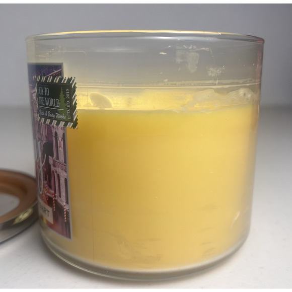 Bath And Body Works Italy Tuscan Lemon Tart 3-Wick Candle Glitter Lid 90% Full - Picture 3 of 8